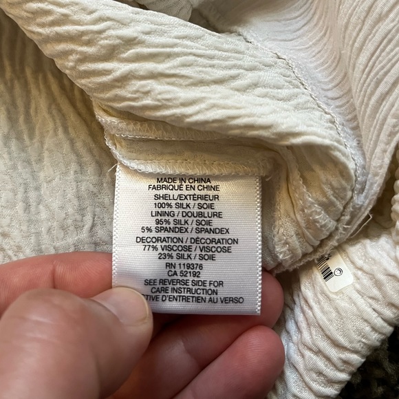 Helmut Lang Chiffon Silk Layered Blouse - Cream/Champagne - size Medium - Picture 7 of 8